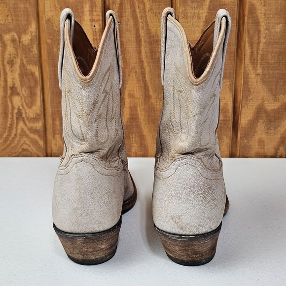 Dan Post Women's Standing Room Only Boots Sz 7 Distressed White Ankle DP4059 - Picture 7 of 10
